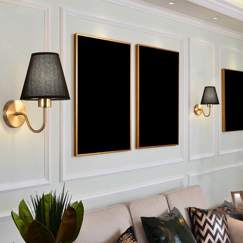 Eryn wall sconce with black fabric shade
