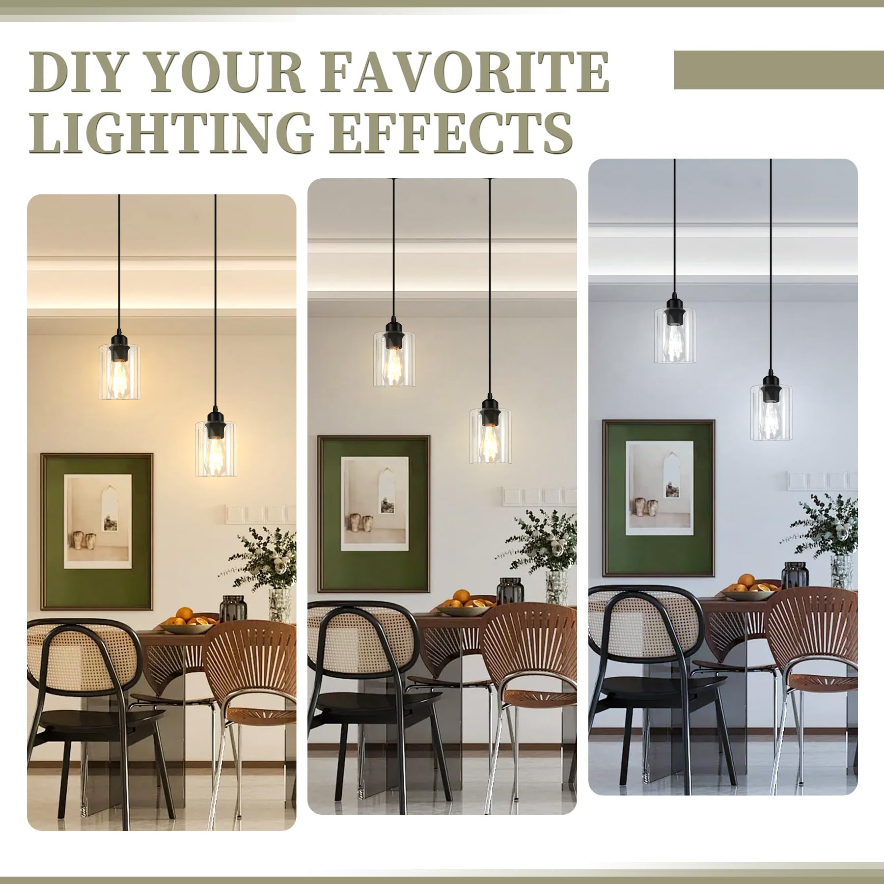 CANMEIJIA 3-Light Farmhouse Pendant - Industrial Cage Lighting For Kitchen Islands