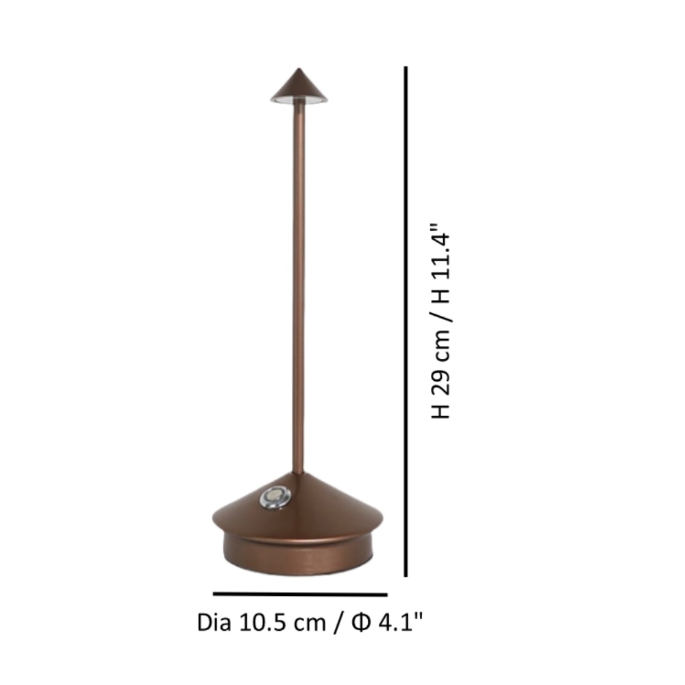 Dimensões originais Hozo: diâmetro 10.5 cm e altura 29 cm