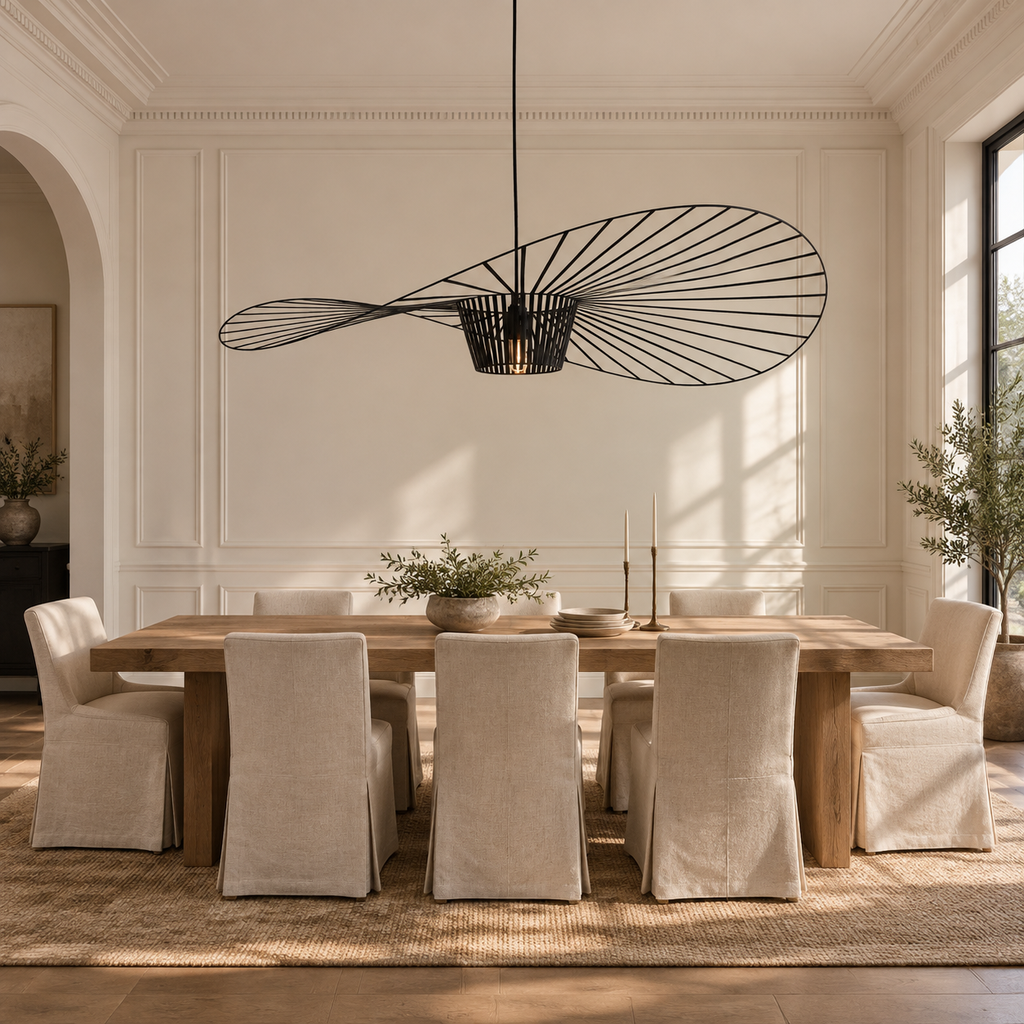 Black ribbon pendant light — 06 grand dining