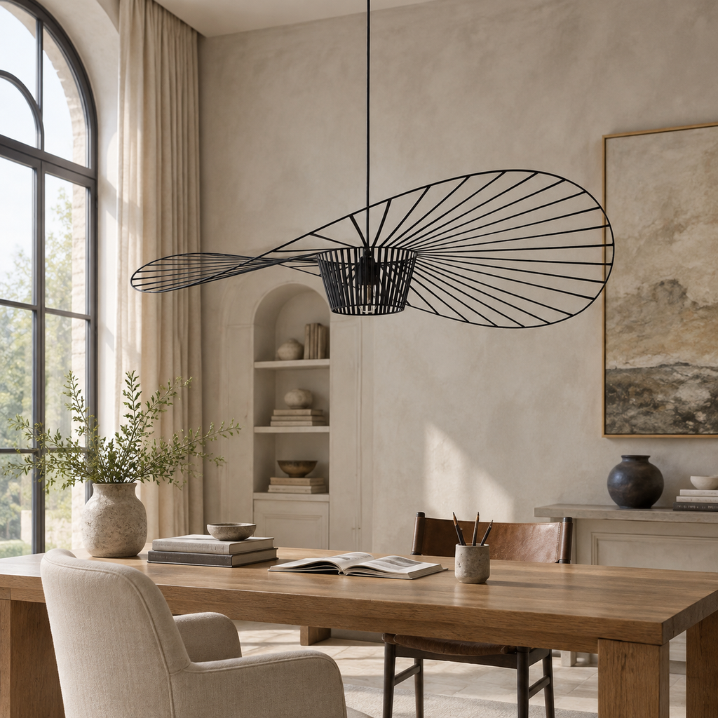 Black ribbon pendant light — 09 office