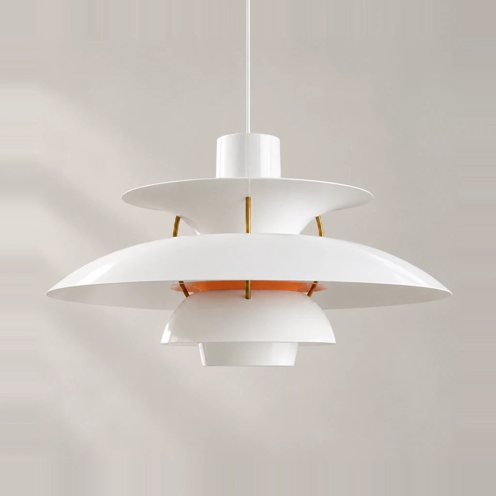 Modern White (Orange) layered pendant