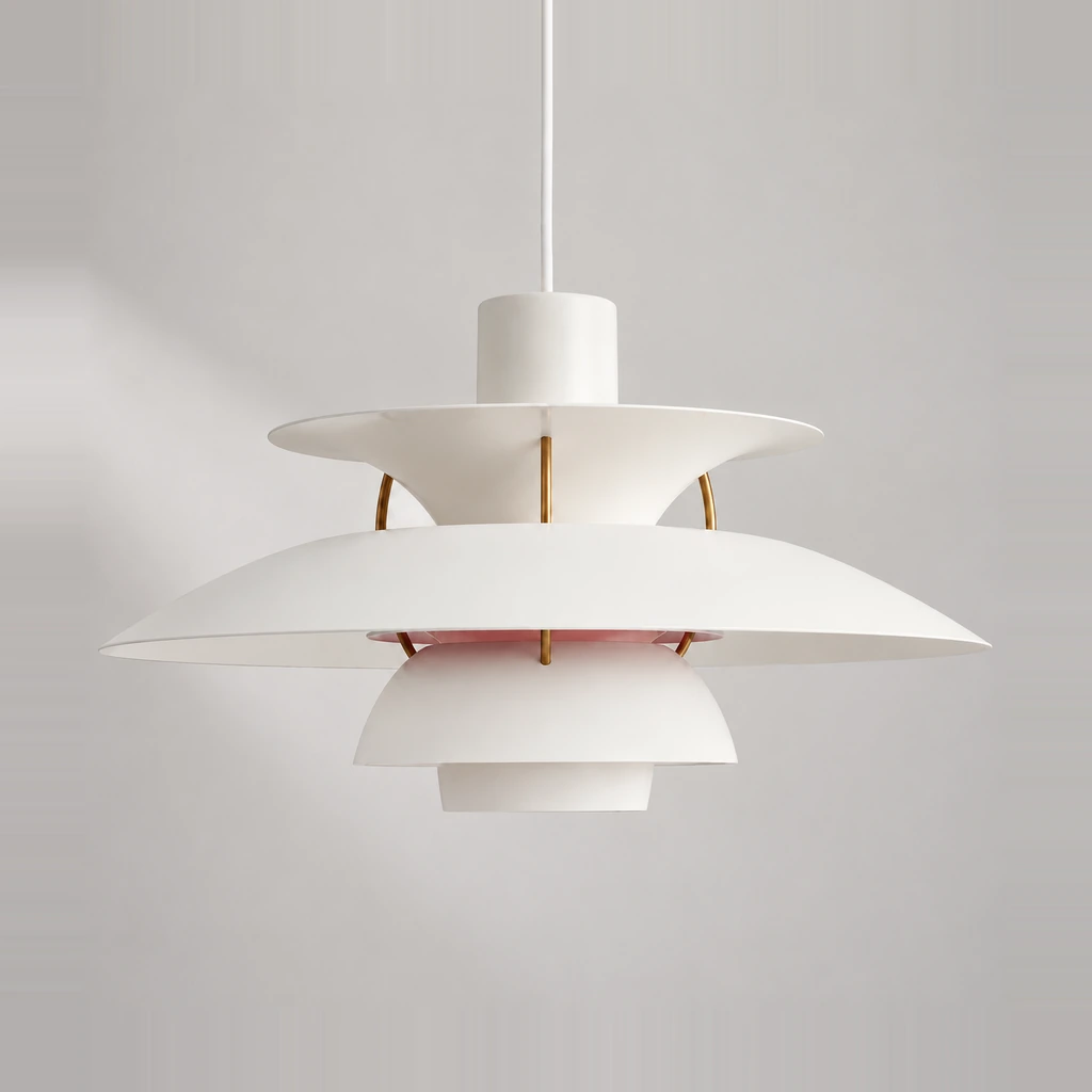 White Modern layered pendant