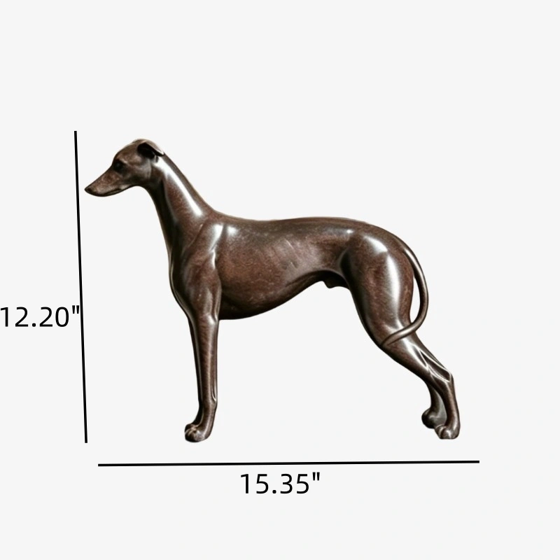 Dimensions d'origine du modèle Rune E : lévrier debout