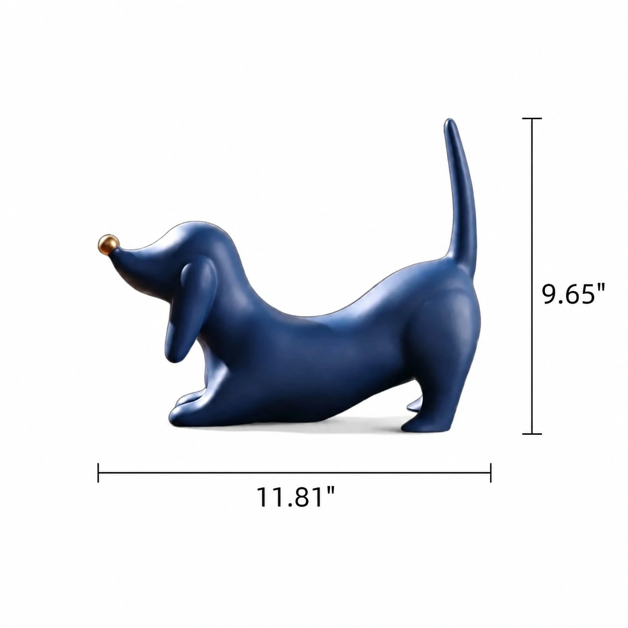 Dimensions d'origine du modèle Rune I : teckel bleu