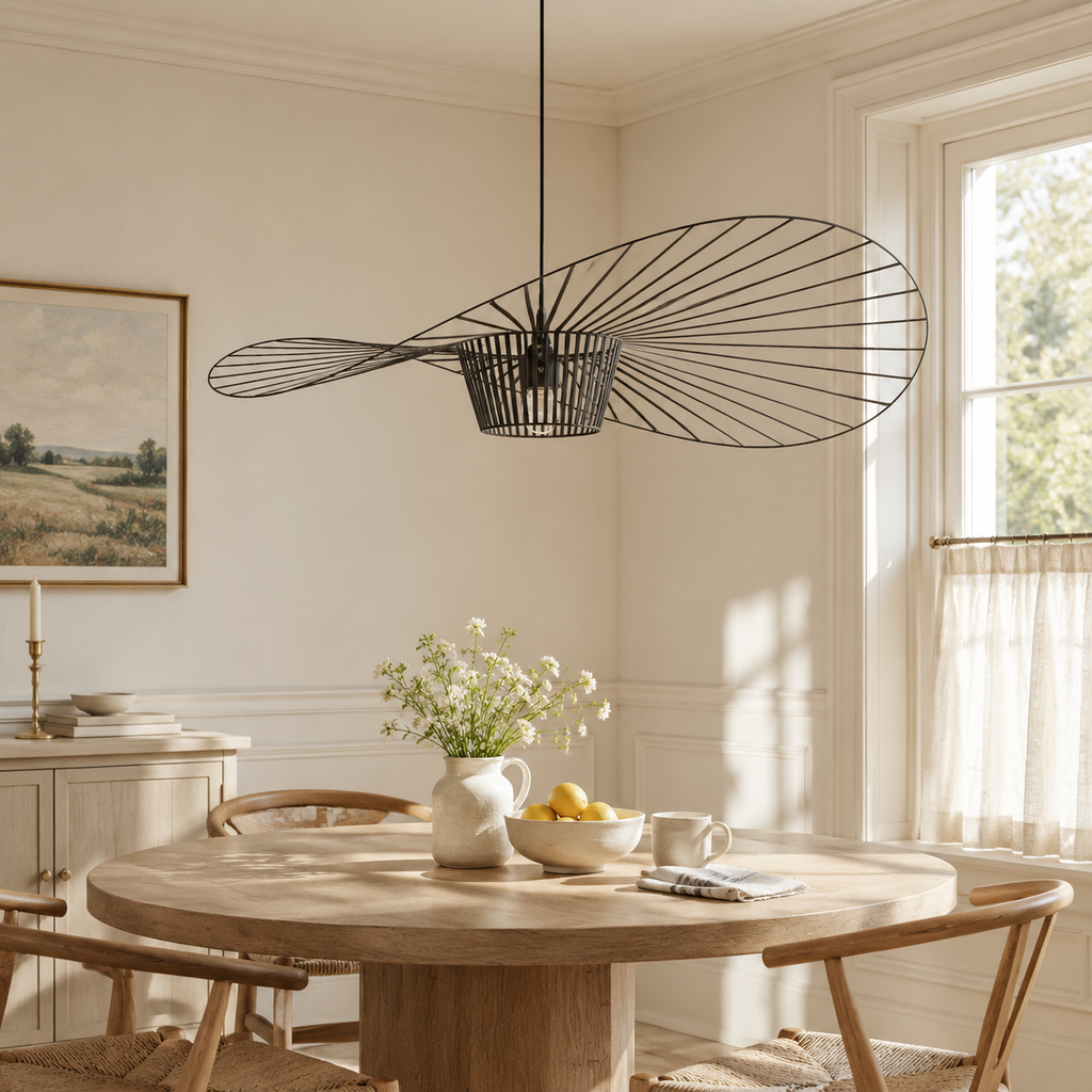 Black ribbon pendant light — 02 breakfast