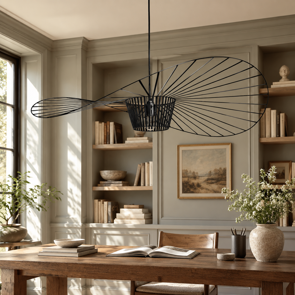 Black ribbon pendant light — 08 close library