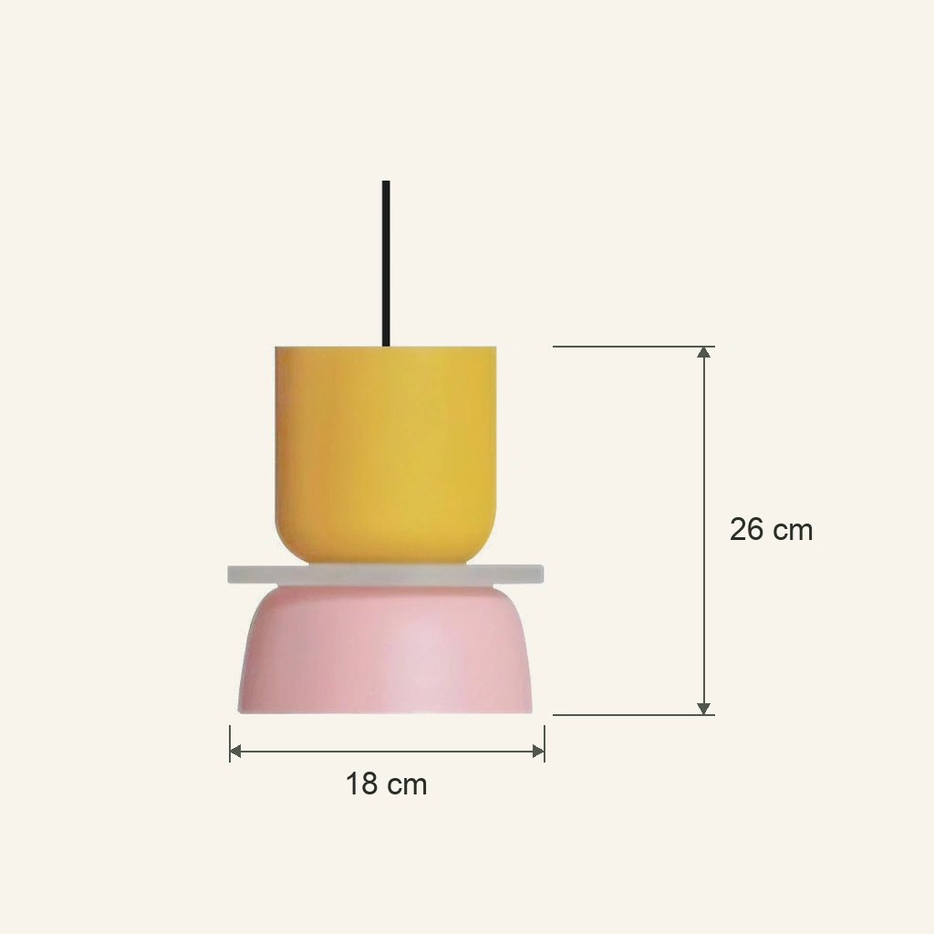 Dimensioni del corpo della lampada: 18 cm di larghezza e 26 cm di altezza