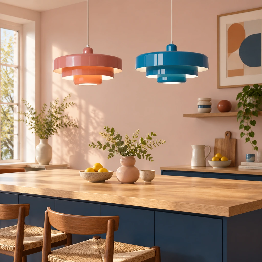 Lampada a sospensione Aetna Scandinavian Macaron a triplo strato con disco