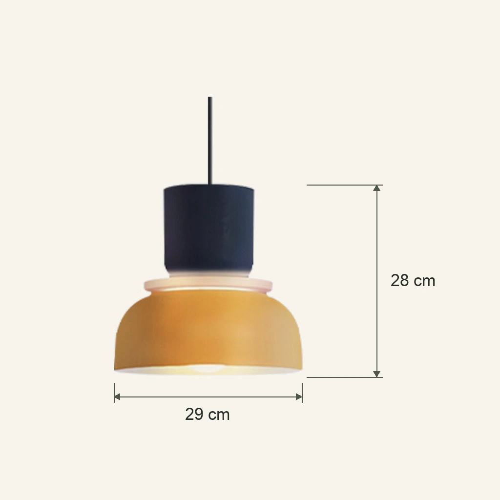 Dimensioni del corpo della lampada: 29 cm di larghezza e 28 cm di altezza