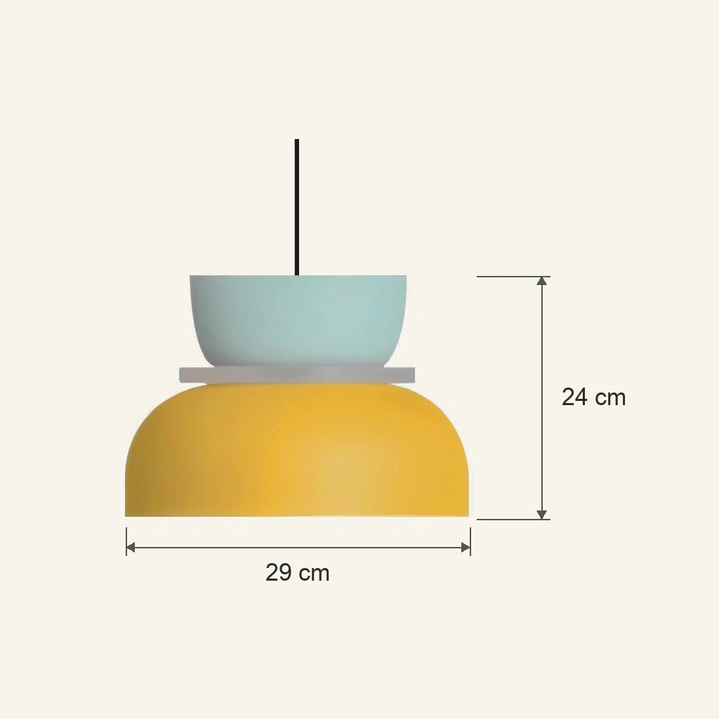 Dimensioni del corpo della lampada: 29 cm di larghezza e 24 cm di altezza