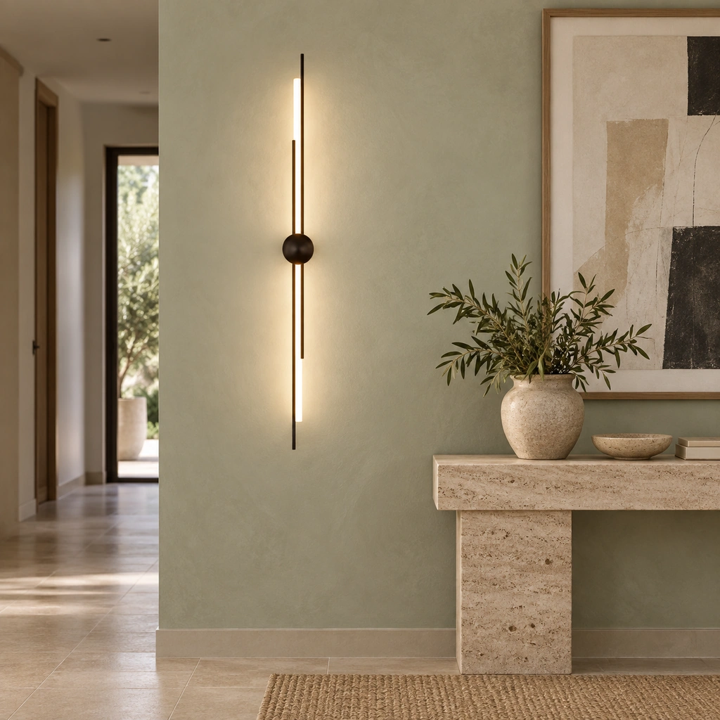 Lumen black hall wall light