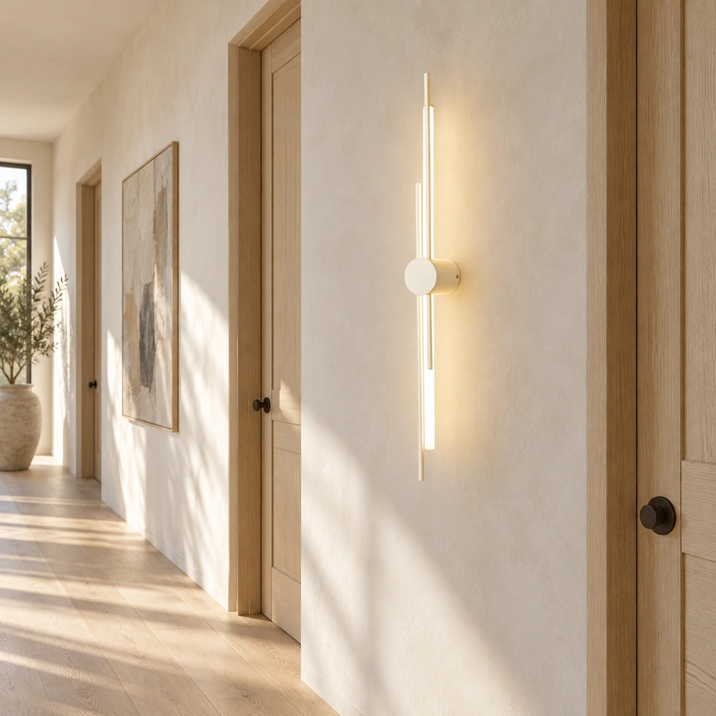 Lumen white corridor wall light