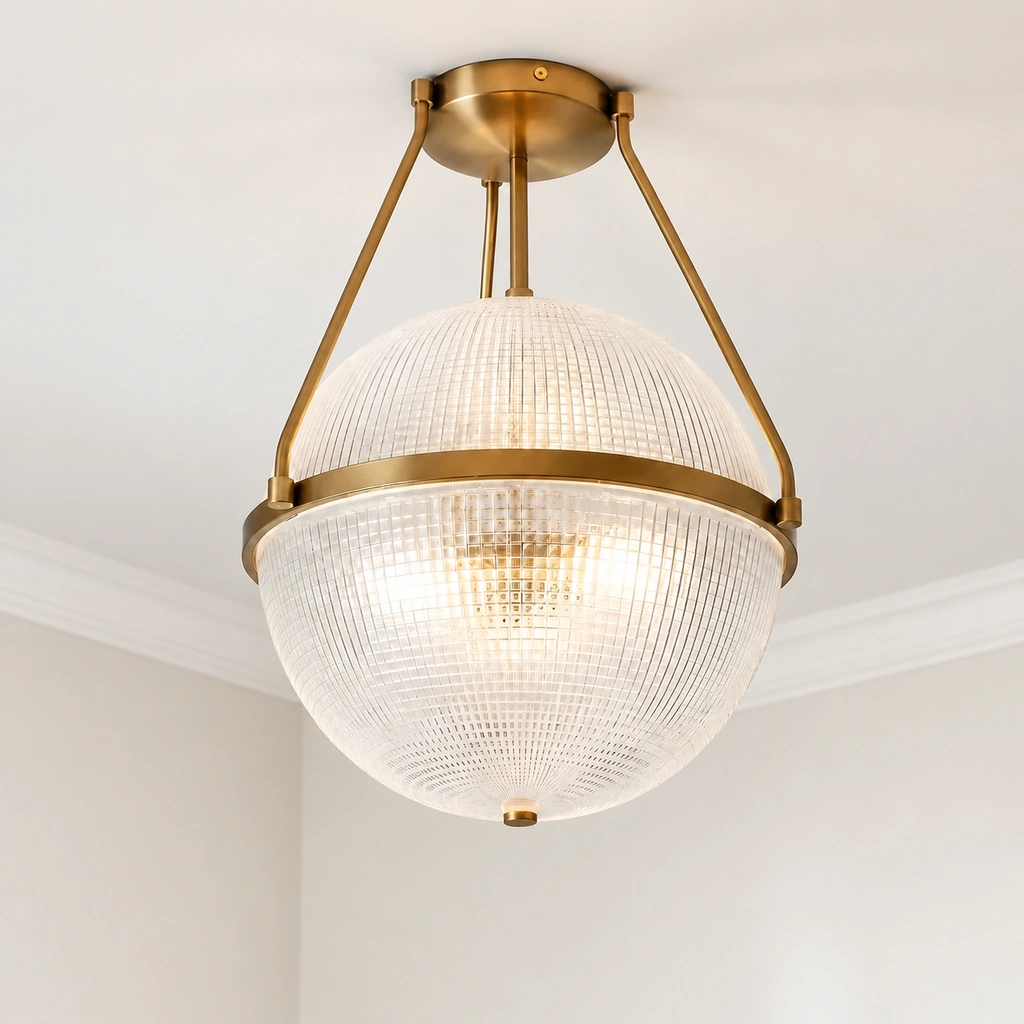 Athena Textured Glass Semi-Flush Light — sku