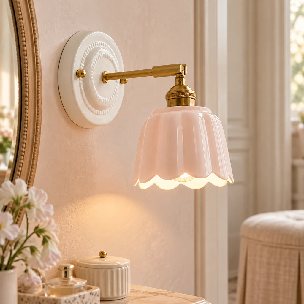 Lior Ceramic Flower Wall Sconce — scene