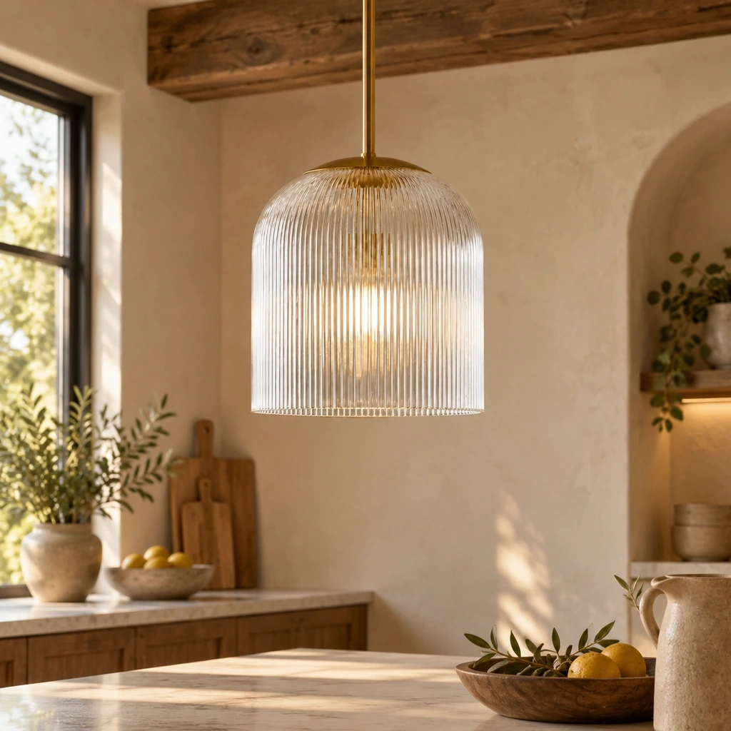 Vireo Ribbed Glass Pendant Light — sku