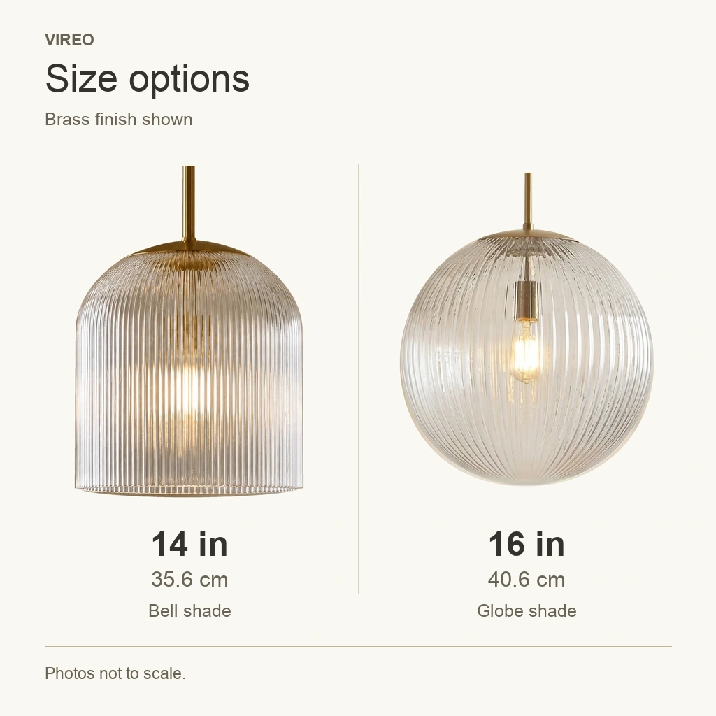 Vireo Ribbed Glass Pendant Light — dimension