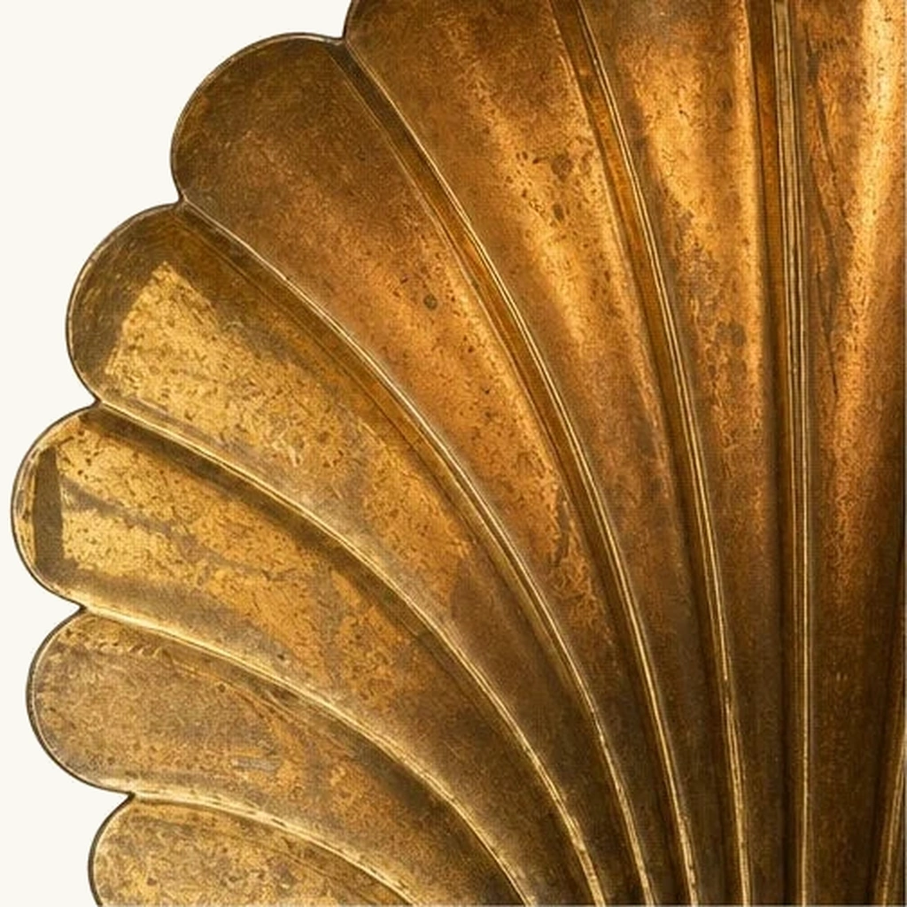 Solenne Brass Shell Candle Wall Sconce — detail