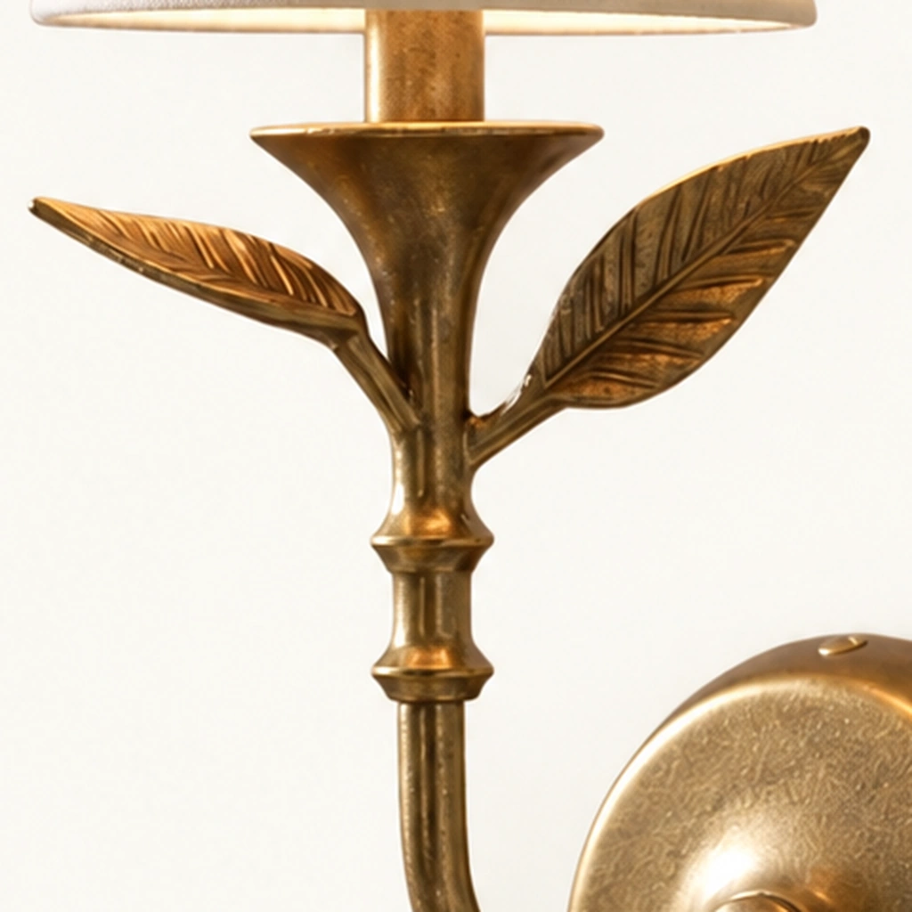Celia Botanical Linen Wall Sconce — detail
