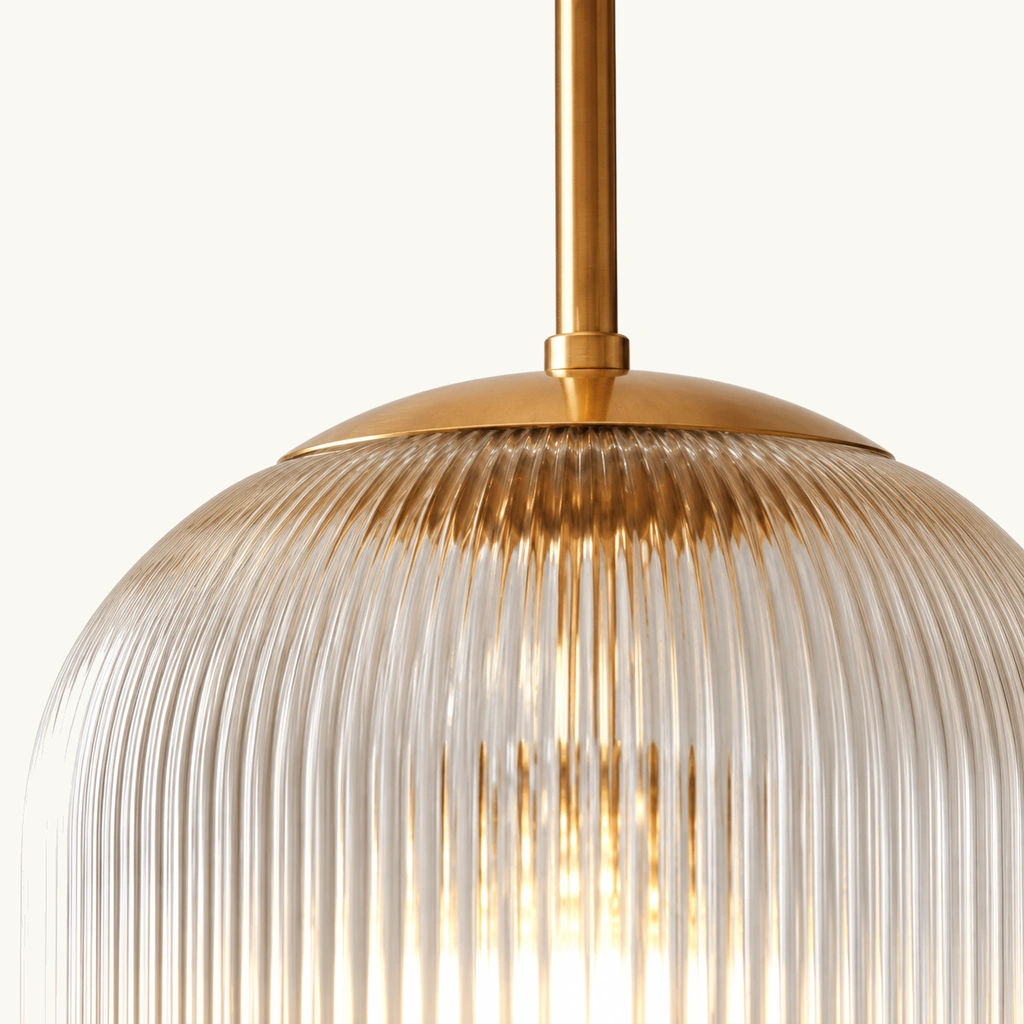 Vireo Ribbed Glass Pendant Light — detail