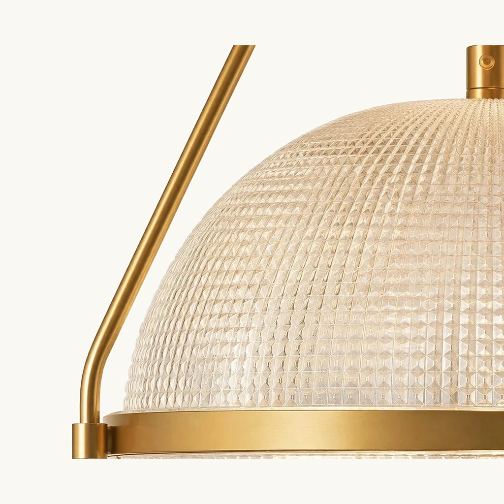 Athena Textured Glass Semi-Flush Light — detail