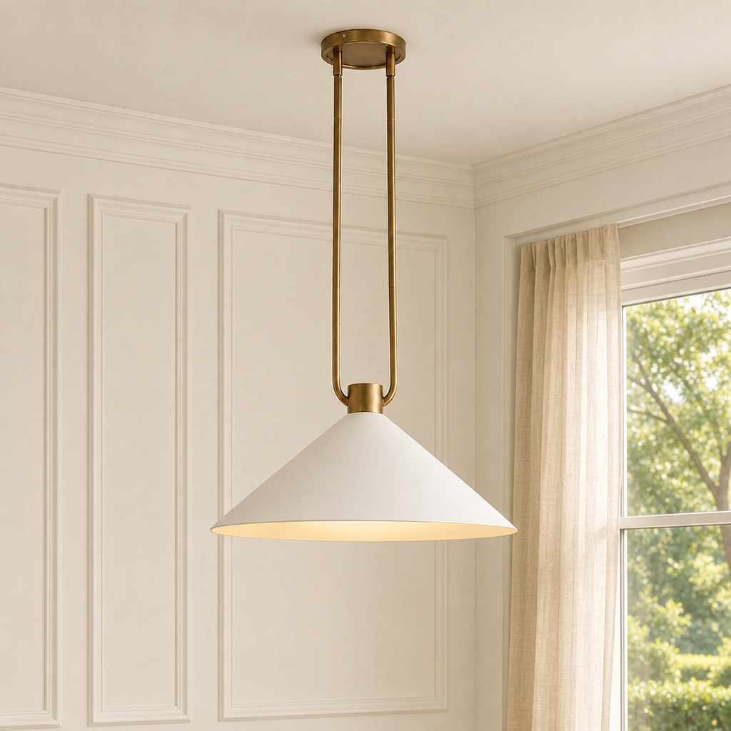 Zane pendant in White and Brass
