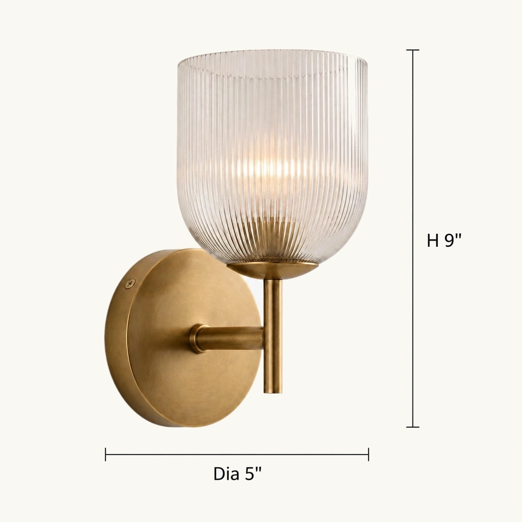 Vireo Glass and Stone Wall Sconce — dimension