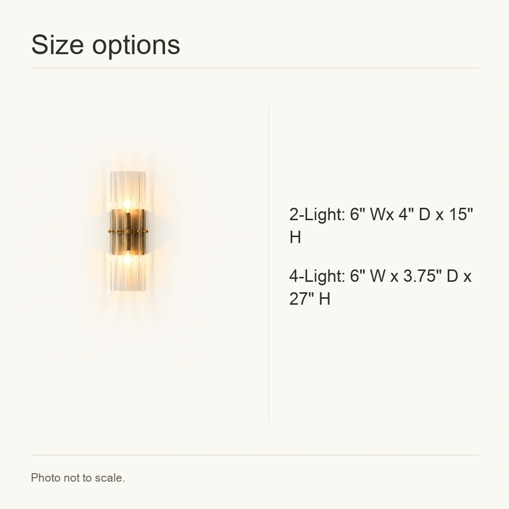 Merrick Ribbed Crystal Wall Sconce — dimension