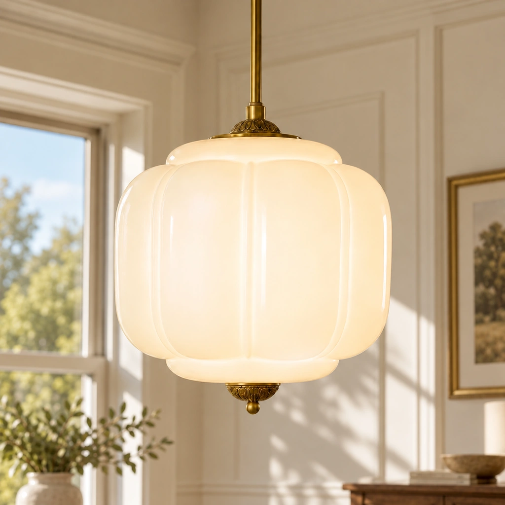 Lumi Eloise · White Glass + Brass