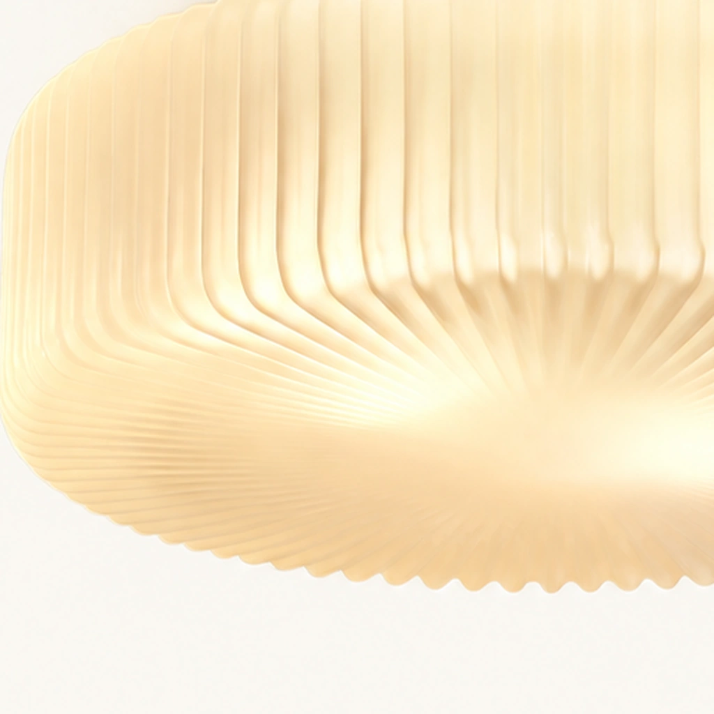 Elowen Ribbed Glass Flush Mount Light — detail