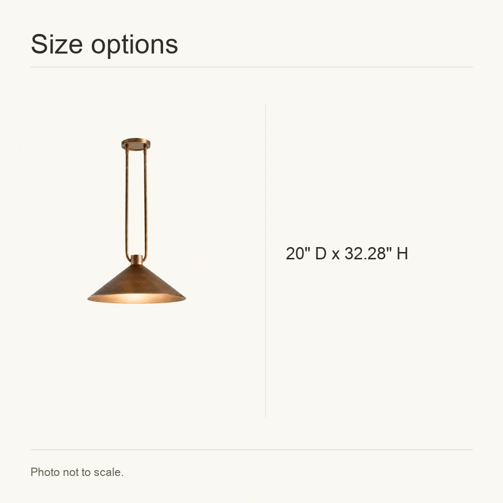 Zane Metal Cone Pendant Light — dimension