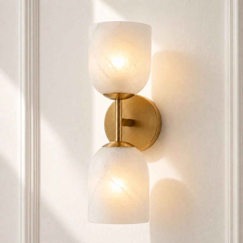 Vireo · Alabaster · Brass · 2-head