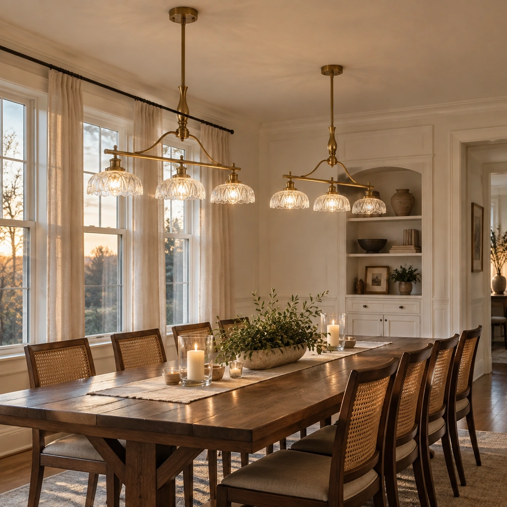Rowan Textured Glass 3-Light Chandelier — scene