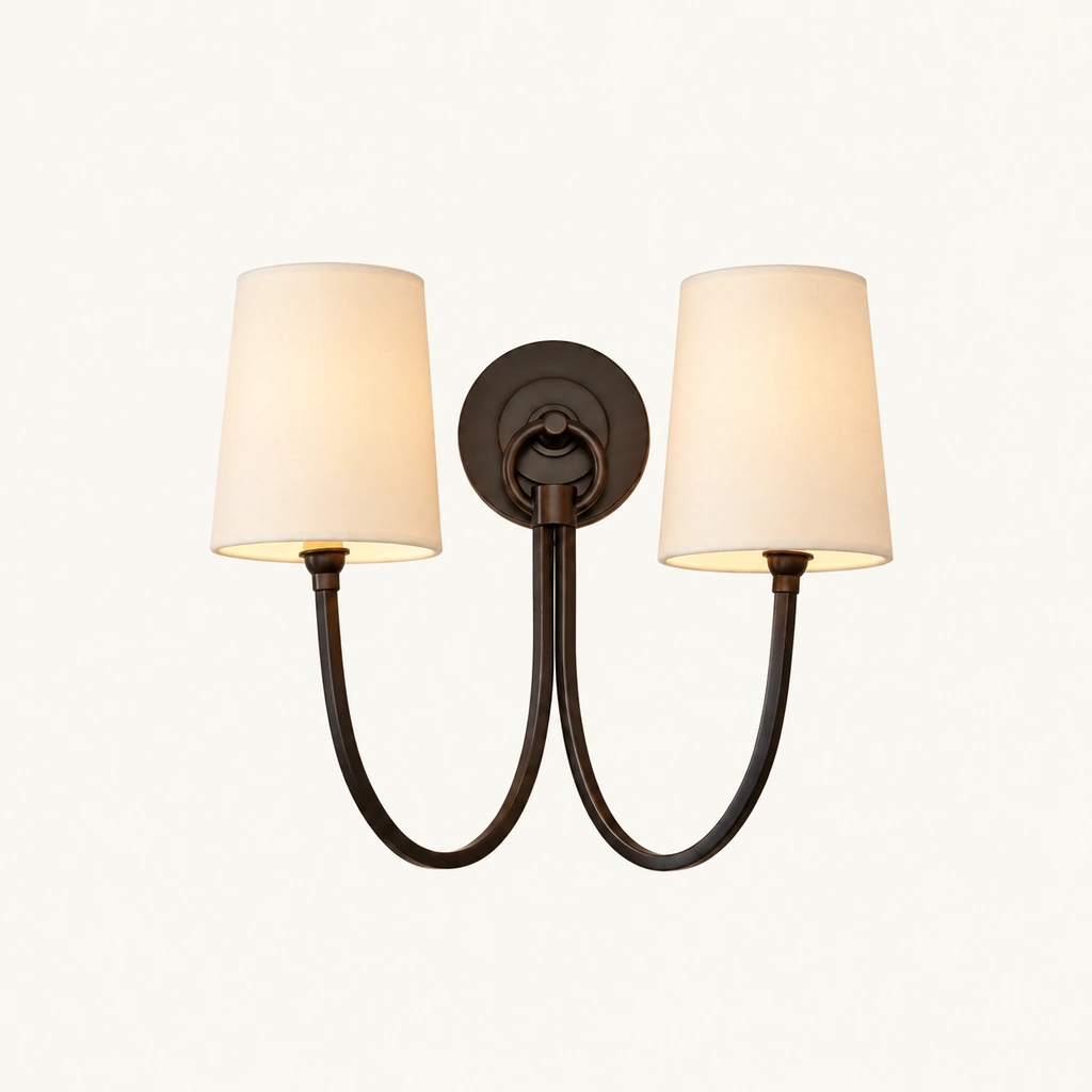 Hollis Linen Double Wall Sconce — sku