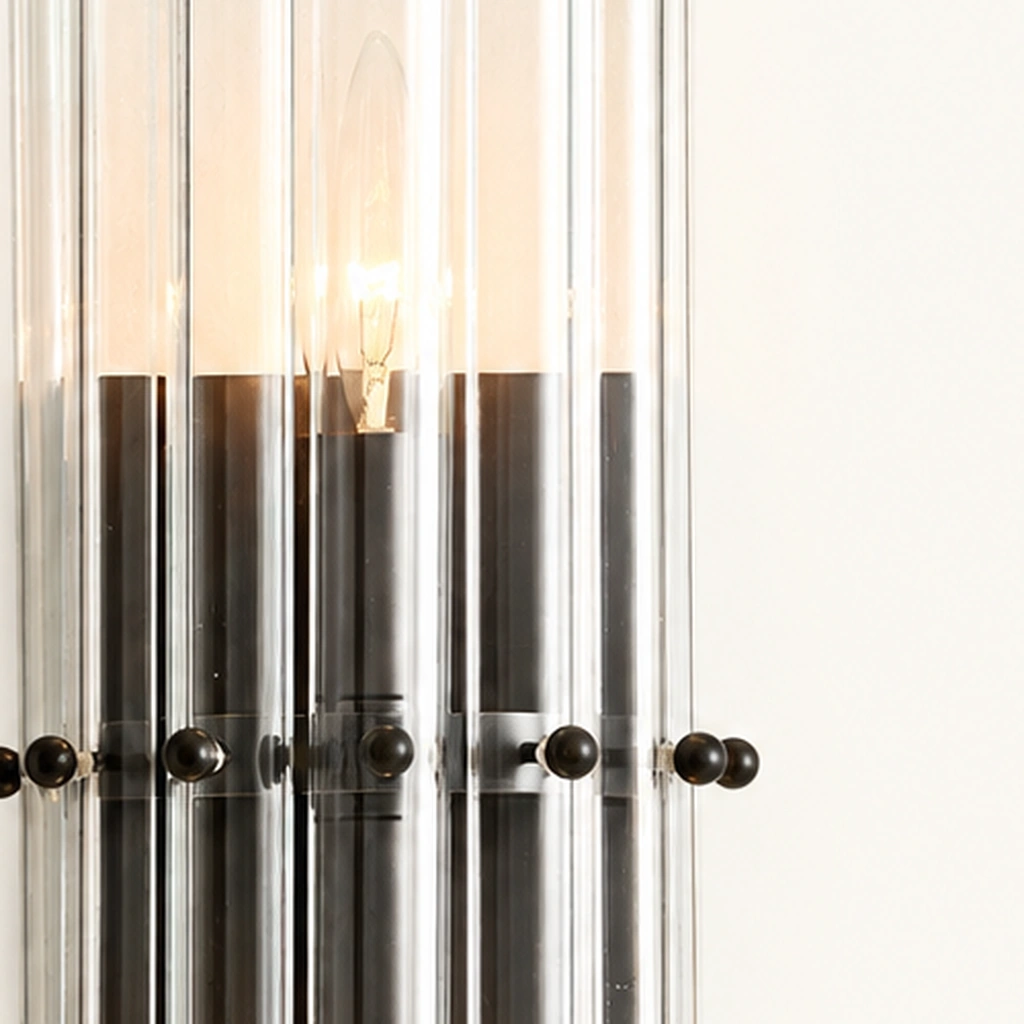 Merrick Ribbed Crystal Wall Sconce — detail
