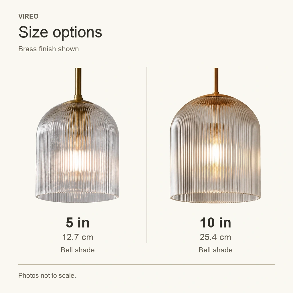 Vireo Ribbed Glass Pendant Light — dimension