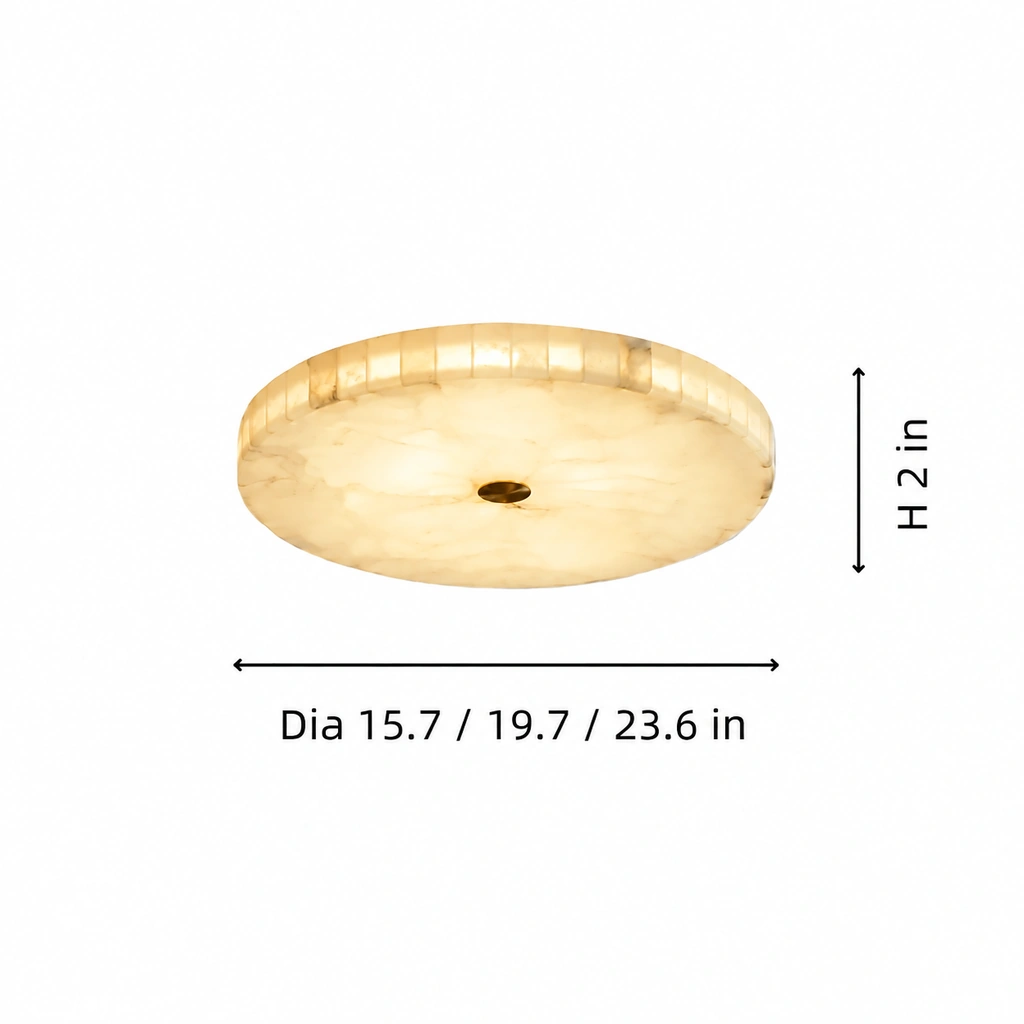 Kelly dimension drawing marking 15.7, 19.7 and 23.6 inch diameters and 2 inch height