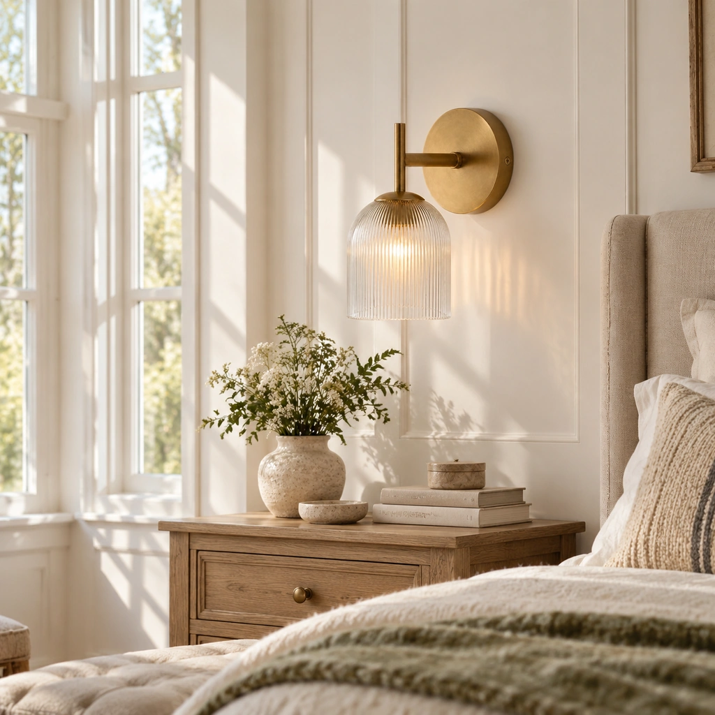 Vireo Glass and Stone Wall Sconce — scene