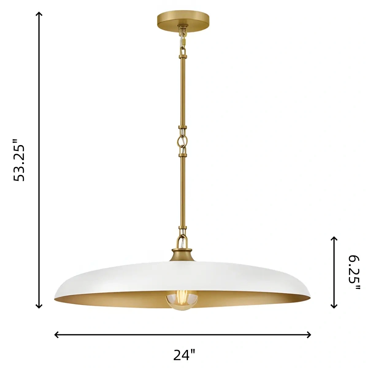 Original Quin24-inch shade drawing with6.25-inch shade height53.25-inch maximum
