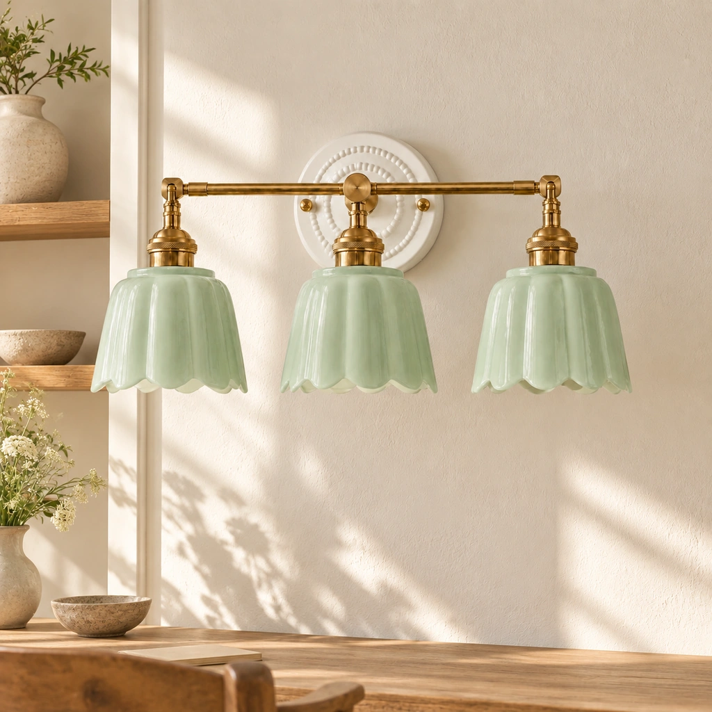 Lior Ceramic Flower Wall Sconce — scene