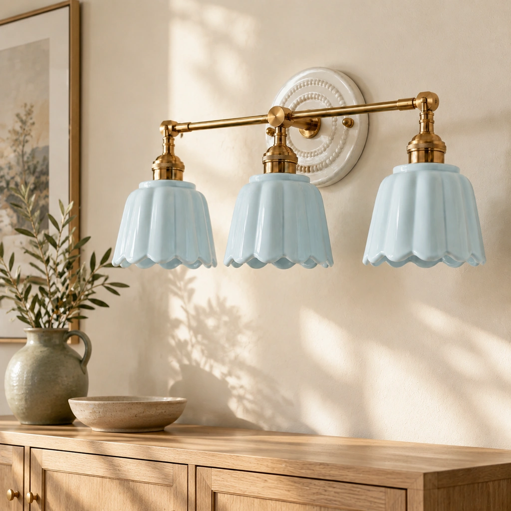Lior Ceramic Flower Wall Sconce, scene view 3