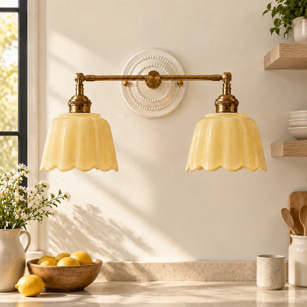 Lior Ceramic Flower Wall Sconce — scene