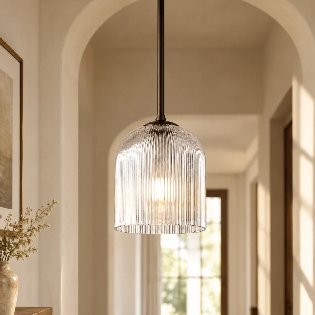 Vireo Ribbed Glass Pendant Light — sku