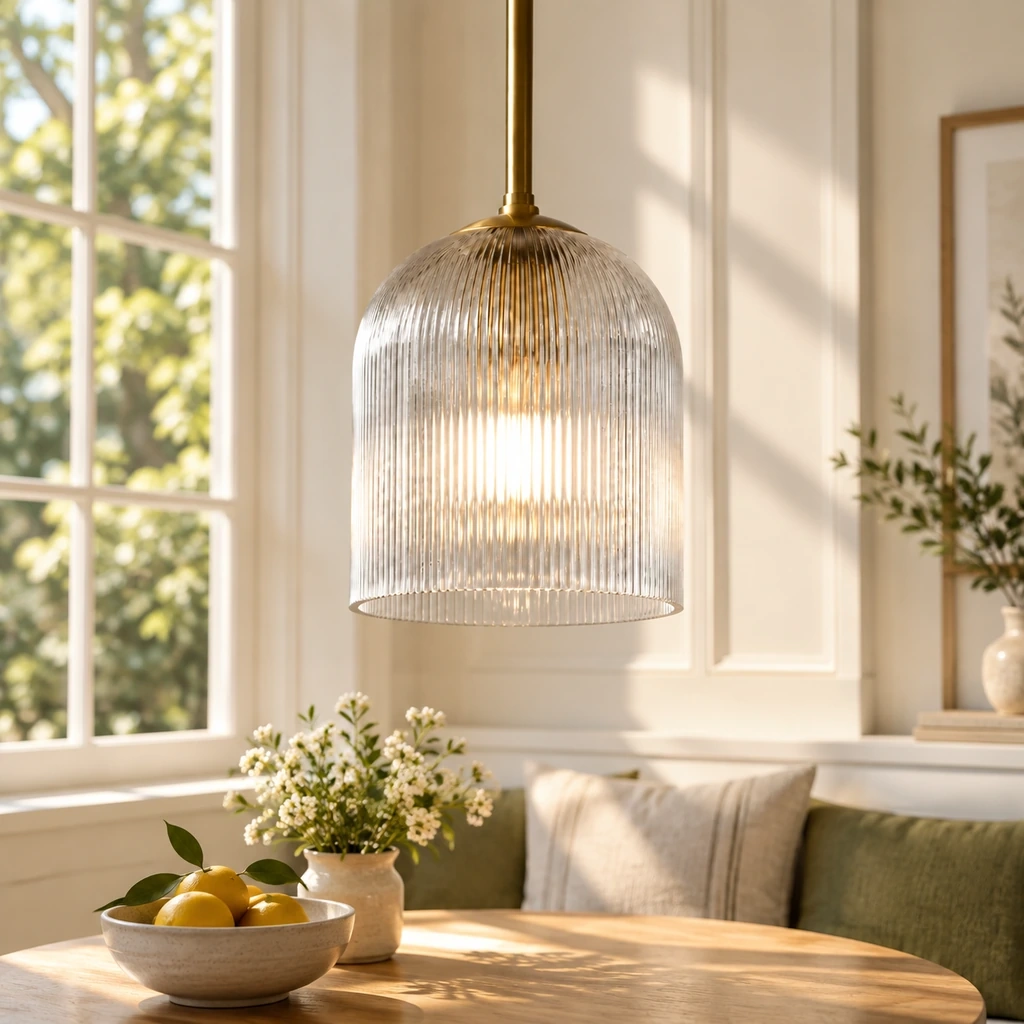 Vireo Ribbed Glass Pendant Light — sku