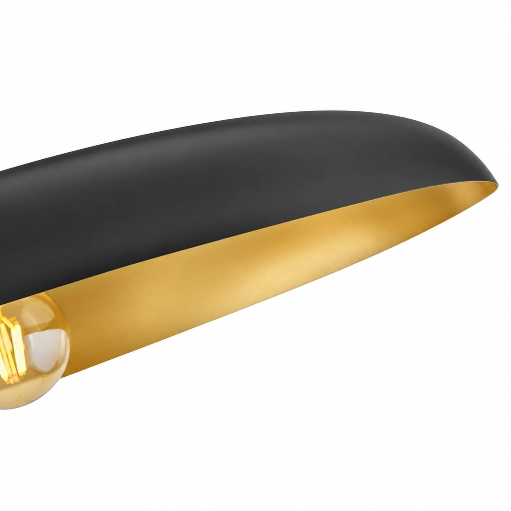 Quin black shade edge with warm metal interior
