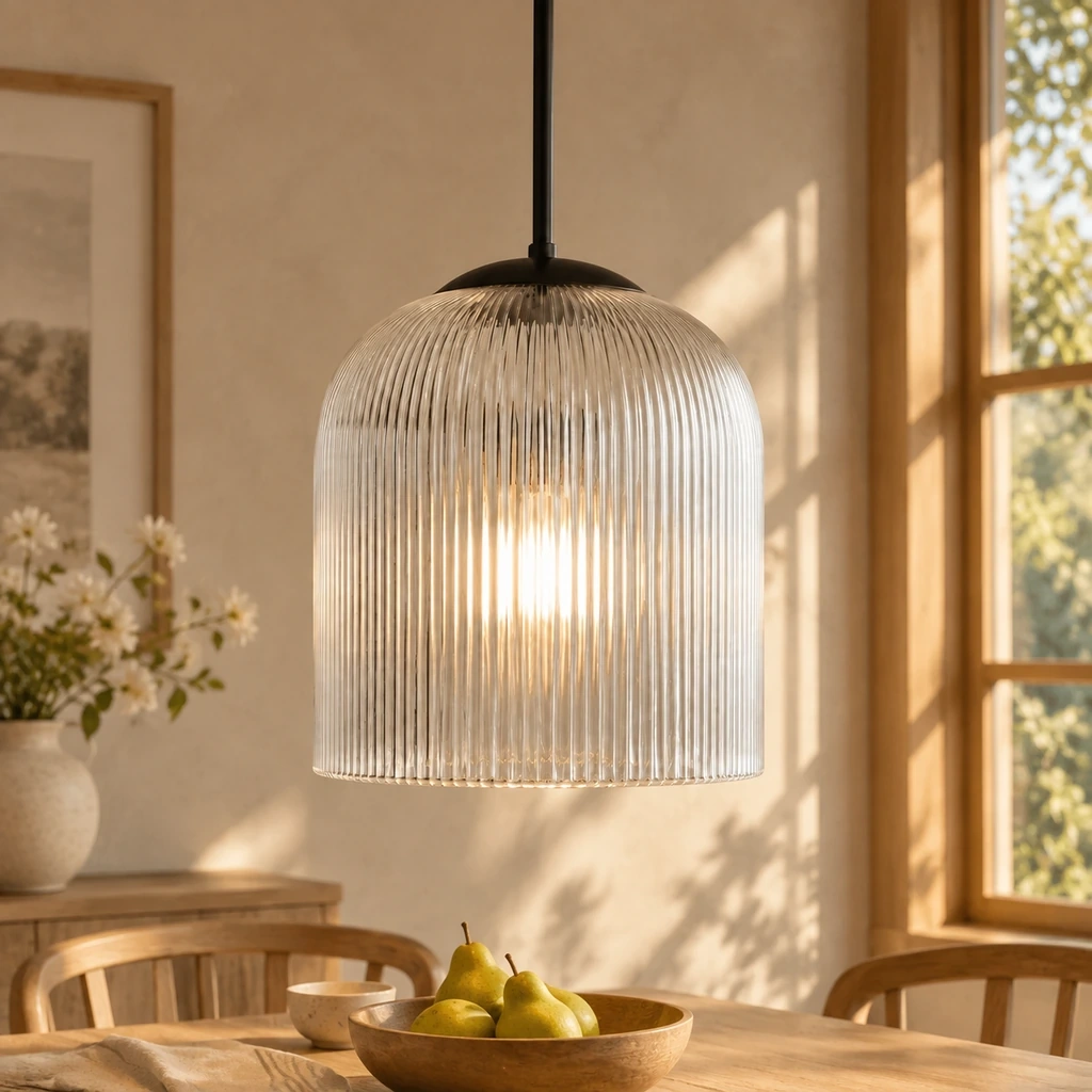 Vireo Ribbed Glass Pendant Light — sku