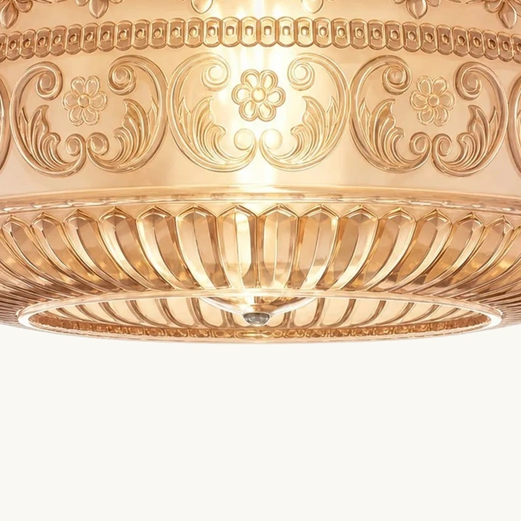 Oliver Carved Glass Semi-Flush Ceiling Light — detail