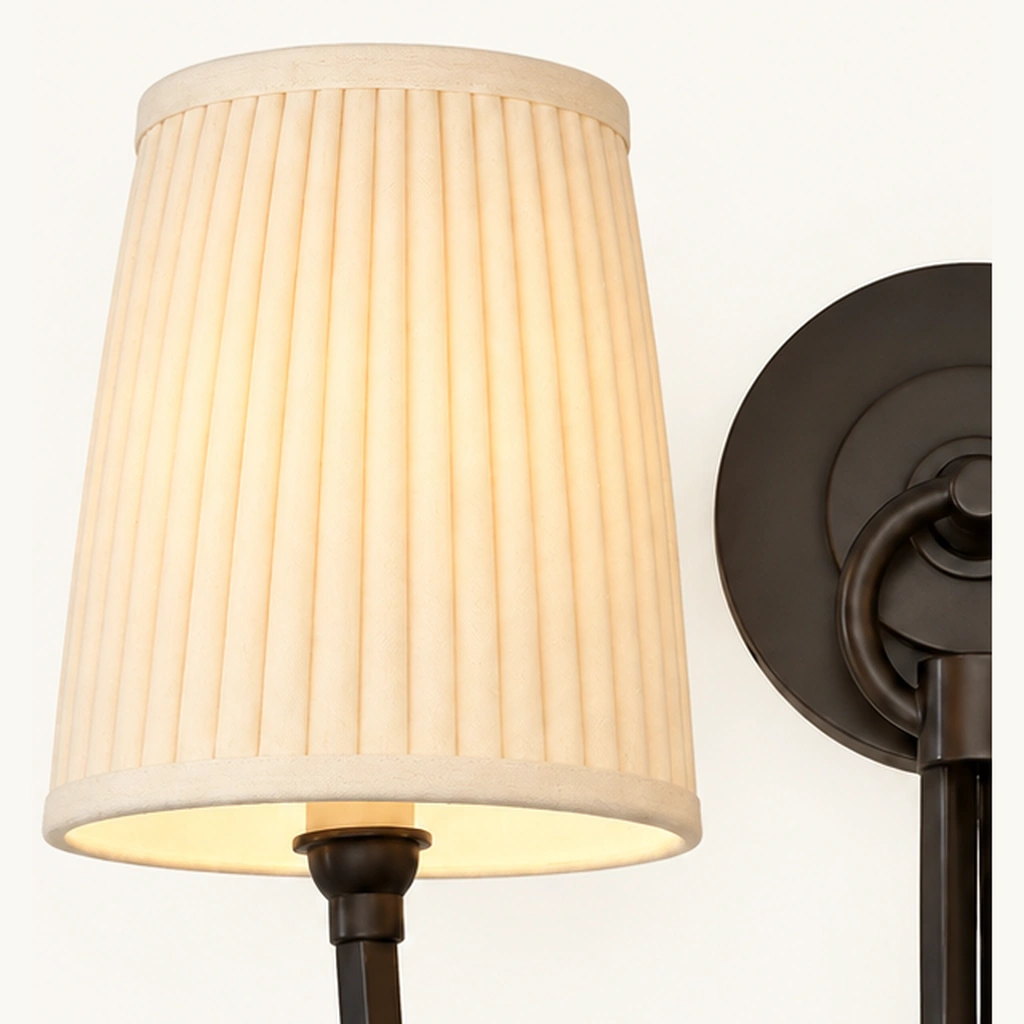 Hollis Linen Double Wall Sconce — detail