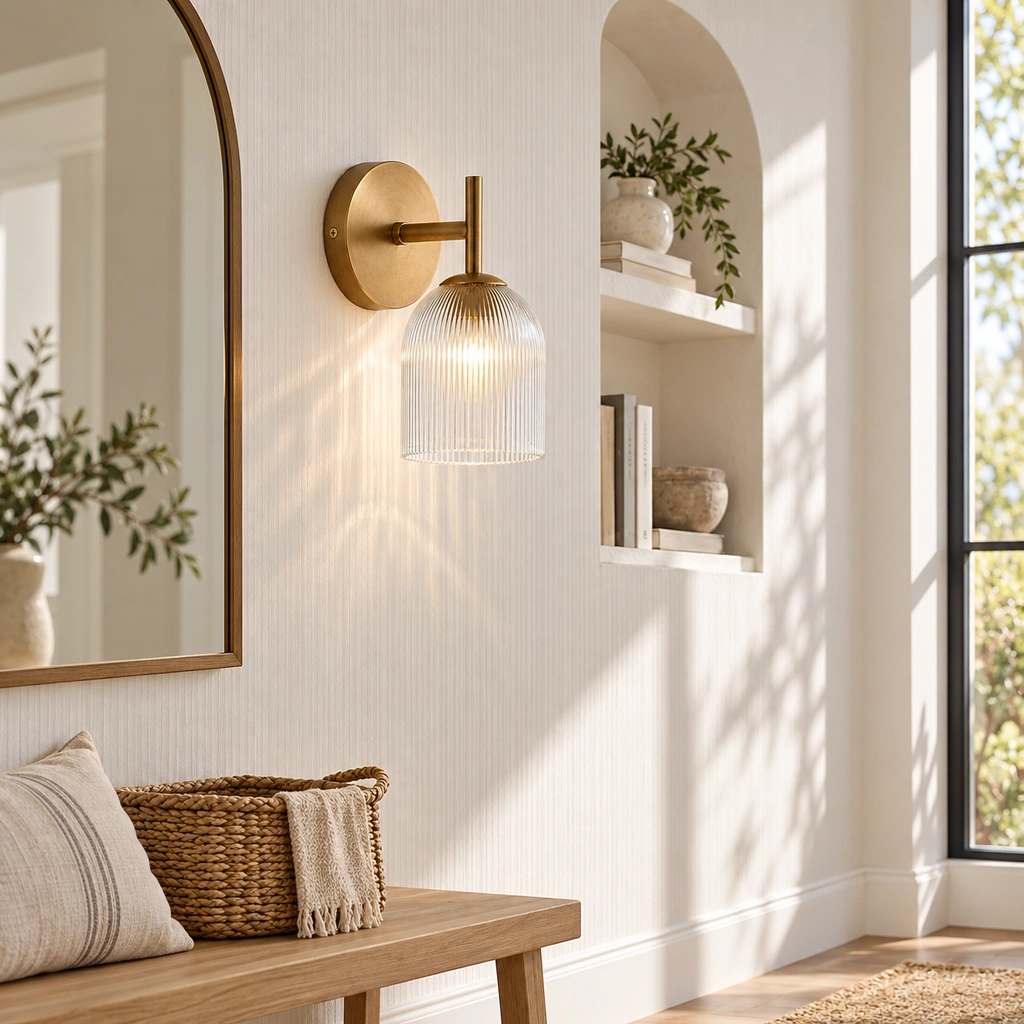 Vireo Glass and Stone Wall Sconce — scene