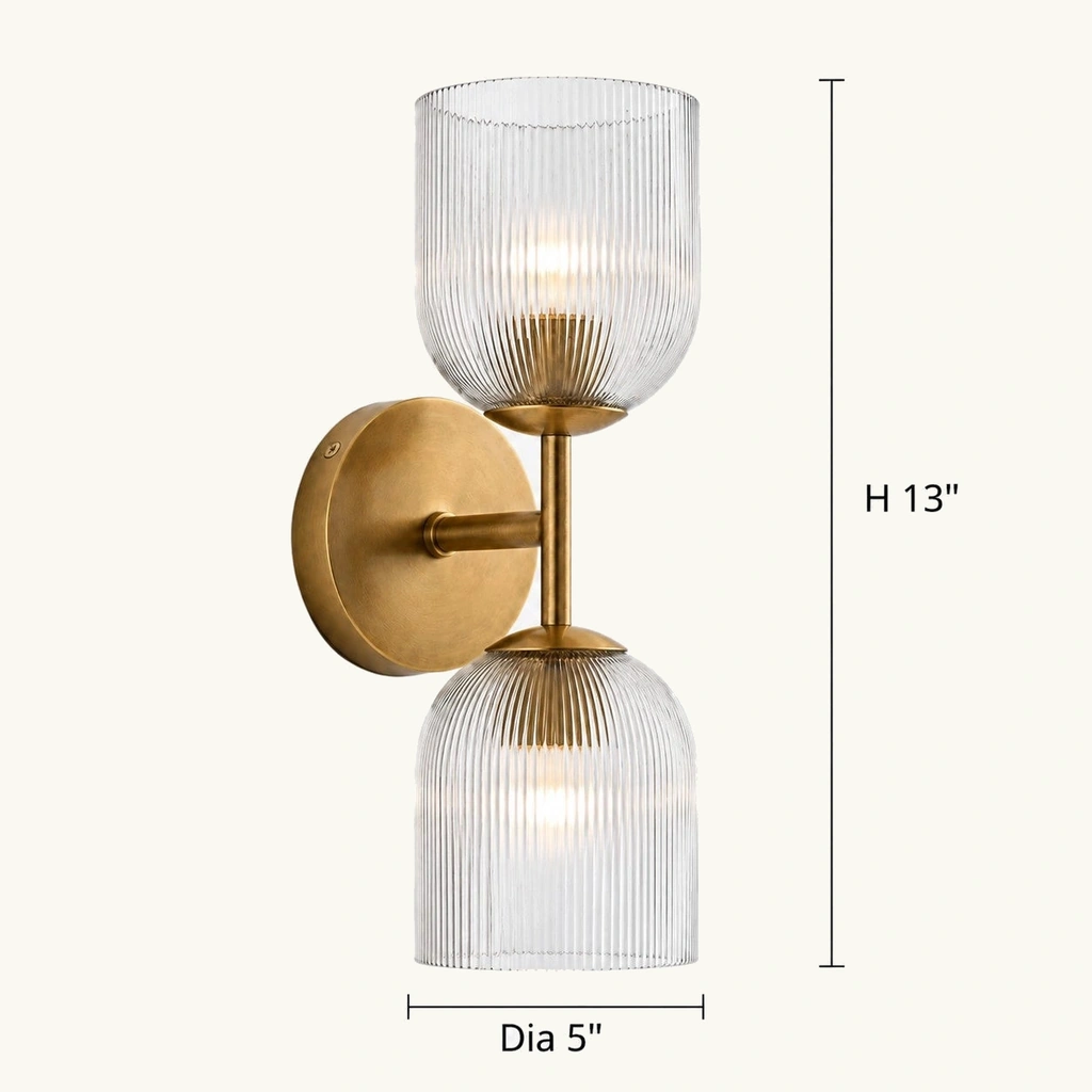Vireo Glass and Stone Wall Sconce — dimension